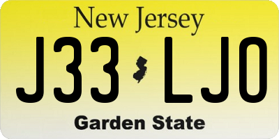 NJ license plate J33LJO
