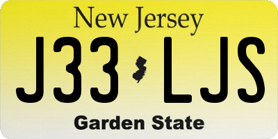 NJ license plate J33LJS