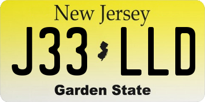 NJ license plate J33LLD