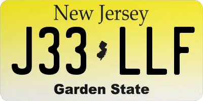 NJ license plate J33LLF