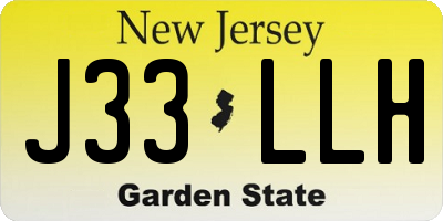 NJ license plate J33LLH