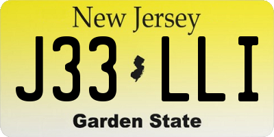 NJ license plate J33LLI