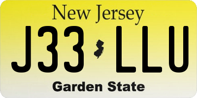 NJ license plate J33LLU