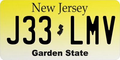 NJ license plate J33LMV