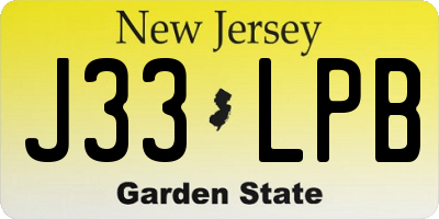 NJ license plate J33LPB
