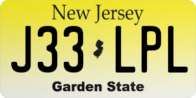 NJ license plate J33LPL