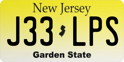 NJ license plate J33LPS