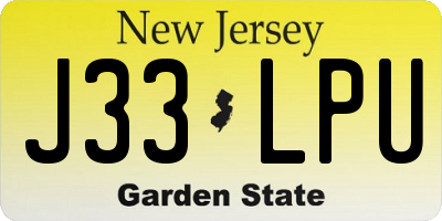 NJ license plate J33LPU