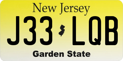 NJ license plate J33LQB