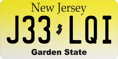 NJ license plate J33LQI