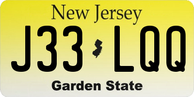NJ license plate J33LQQ