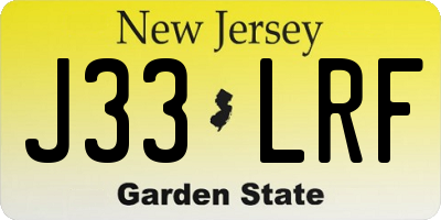 NJ license plate J33LRF