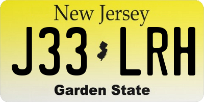 NJ license plate J33LRH