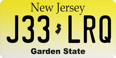 NJ license plate J33LRQ