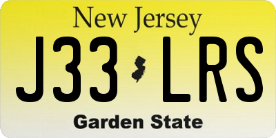 NJ license plate J33LRS