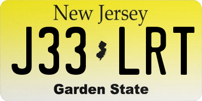 NJ license plate J33LRT