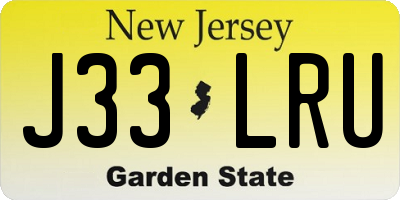 NJ license plate J33LRU