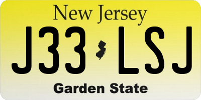 NJ license plate J33LSJ