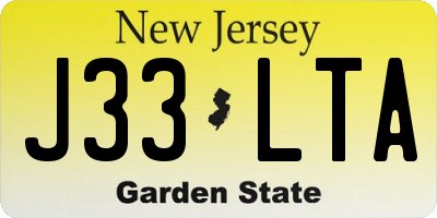 NJ license plate J33LTA