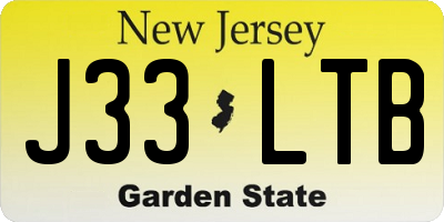 NJ license plate J33LTB