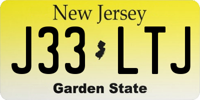 NJ license plate J33LTJ