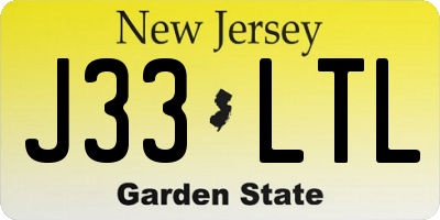 NJ license plate J33LTL