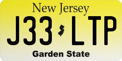 NJ license plate J33LTP
