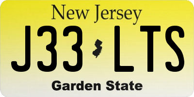 NJ license plate J33LTS