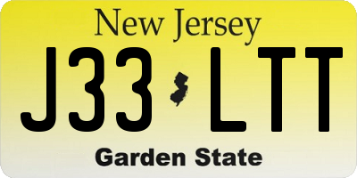 NJ license plate J33LTT