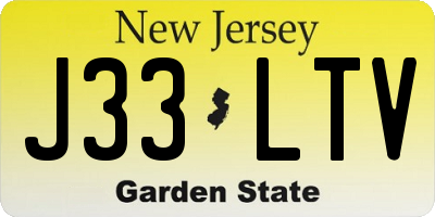 NJ license plate J33LTV