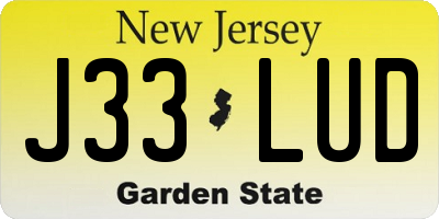 NJ license plate J33LUD