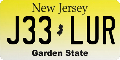NJ license plate J33LUR