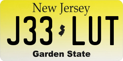 NJ license plate J33LUT