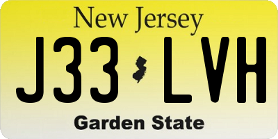 NJ license plate J33LVH