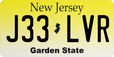 NJ license plate J33LVR