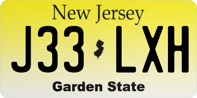 NJ license plate J33LXH