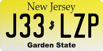 NJ license plate J33LZP