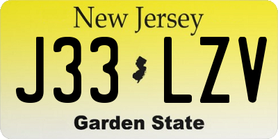 NJ license plate J33LZV
