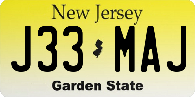 NJ license plate J33MAJ