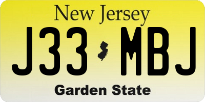 NJ license plate J33MBJ