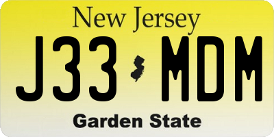 NJ license plate J33MDM