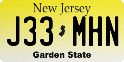 NJ license plate J33MHN
