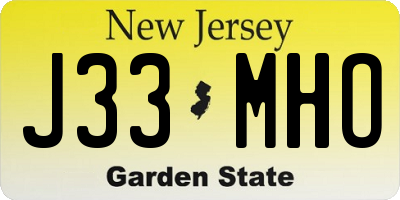 NJ license plate J33MHO