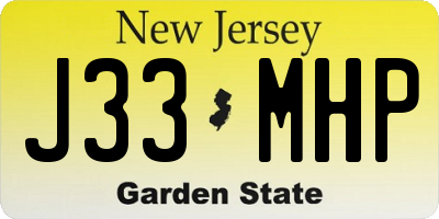 NJ license plate J33MHP