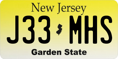 NJ license plate J33MHS