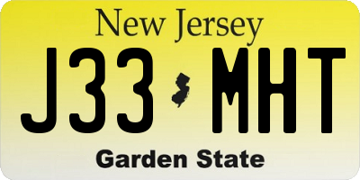 NJ license plate J33MHT