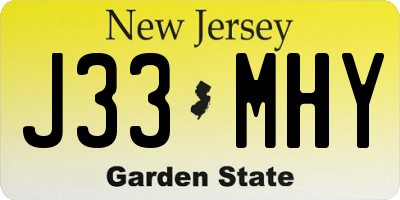NJ license plate J33MHY