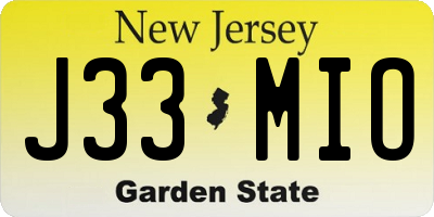 NJ license plate J33MIO