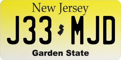 NJ license plate J33MJD