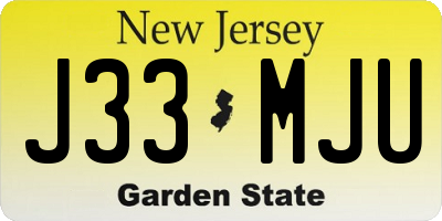 NJ license plate J33MJU